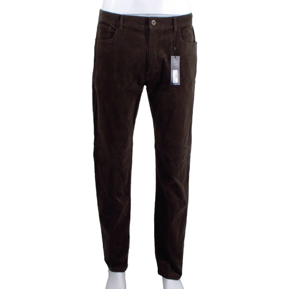 The Mens Store Bloomingdales Corduroy Tailored Fit Pants Brown 34W x 32L Classic